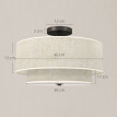 Mareo Suspension plafond double abat jour lin crème