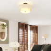 Mareo Suspension plafond double abat jour lin crème