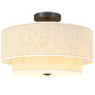 Mareo Suspension plafond double abat jour lin crème