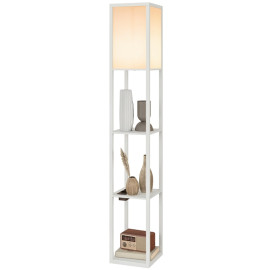 Lampadaire Montria tablettes LED USB blanc