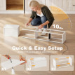 Lampadaire Montria tablettes LED USB blanc