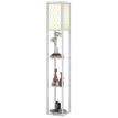 Lampe sur pied Perio 2 en 1 avec étagères E27 Blanc