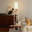 Lampe sur pied Perio 2 en 1 avec étagères E27 Blanc
