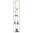 Lampe sur pied Perio 2 en 1 avec étagères E27 Blanc