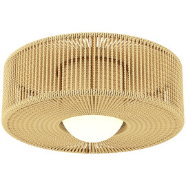 Plafonnier Kerilys LED bohème corde de lin marron