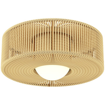 Plafonnier Kerilys LED bohème corde de lin marron