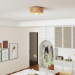 Plafonnier Kerilys LED bohème corde de lin marron