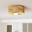 Plafonnier Kerilys LED bohème corde de lin marron