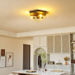 Lampe de plafond Eleson plafonnier industriel géométrique noir et or