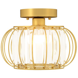 Plafonnier Aubval LED Cage Cristal Moderne Or
