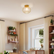 Plafonnier Aubval LED Cage Cristal Moderne Or