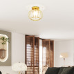 Plafonnier Aubval LED Cage Cristal Moderne Or