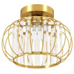 Plafonnier Aubval LED Cage Cristal Moderne Or