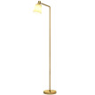 Lampe sur pied Rivria LED dimmable abat jour pivotant blanc doré