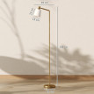 Lampe sur pied Rivria LED dimmable abat jour pivotant blanc doré
