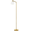 Lampe sur pied Rivria LED dimmable abat jour pivotant blanc doré