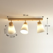 Plafonnier Florea 3 spots orientables E27 bois naturel