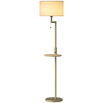 Rosanin Lampadaire moderne étagère USB abat jour lin doré