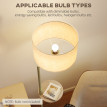 Rosanin Lampadaire moderne étagère USB abat jour lin doré
