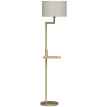 Rosanin Lampadaire moderne étagère USB abat jour lin doré
