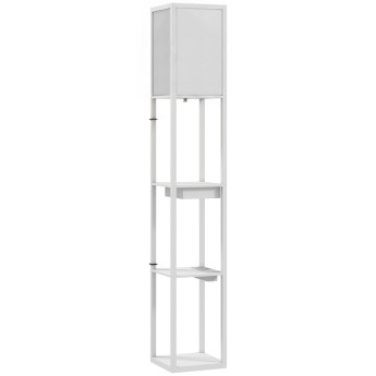 Lampadaire Aubeos étagère USB interrupteur au pied blanc
