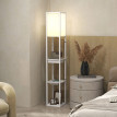 Lampadaire Aubeos étagère USB interrupteur au pied blanc
