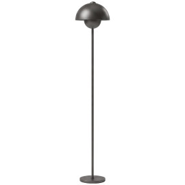 Ilroven lampadaire abat jour rond interrupteur au pied métal gris