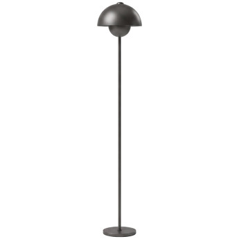 Ilroven lampadaire abat jour rond interrupteur au pied métal gris