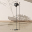 Ilroven lampadaire abat jour rond interrupteur au pied métal gris