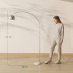 Isis lampe sur pied arc marbre argent