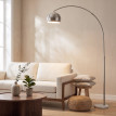 Isis lampe sur pied arc marbre argent