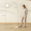 Lampadaire Roset tête courbée interrupteur au pied marbre blanc