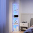 Lampe sur pied Harenne LED dimmable étagères RGB Blanc