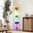 Lampe sur pied Harenne LED dimmable étagères RGB Blanc
