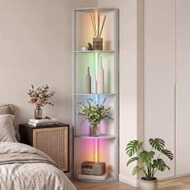 Lampadaire Delo LED étagères RGB télécommande Gris