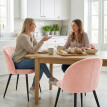 Teras lot de 2 chaises de salle à manger velours coquille rose