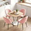 Teras lot de 2 chaises de salle à manger velours coquille rose
