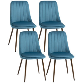 Chaises Talas salle à manger rembourrées design bleu