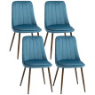 Chaises Talas salle à manger rembourrées design bleu