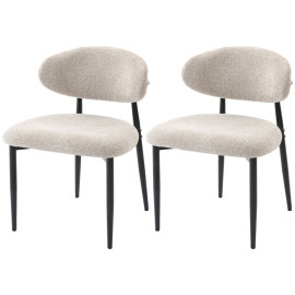 Chaise de salle à manger Helen rembourrée design moderne beige