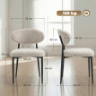 Chaise de salle à manger Helen rembourrée design moderne beige