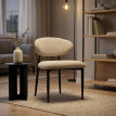 Chaise de salle à manger Helen rembourrée design moderne beige