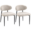 Chaise de salle à manger Helen rembourrée design moderne beige
