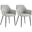Chaises de salle à manger Iles velours confort gris clair