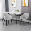 Chaises de salle à manger Iles velours confort gris clair