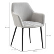 Chaises de salle à manger Iles velours confort gris clair
