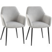 Chaises de salle à manger Iles velours confort gris clair