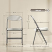 Falay lot de 4 chaises pliantes velours rembourrées crème