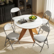 Falay lot de 4 chaises pliantes velours rembourrées crème
