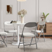 Falay lot de 4 chaises pliantes velours rembourrées crème